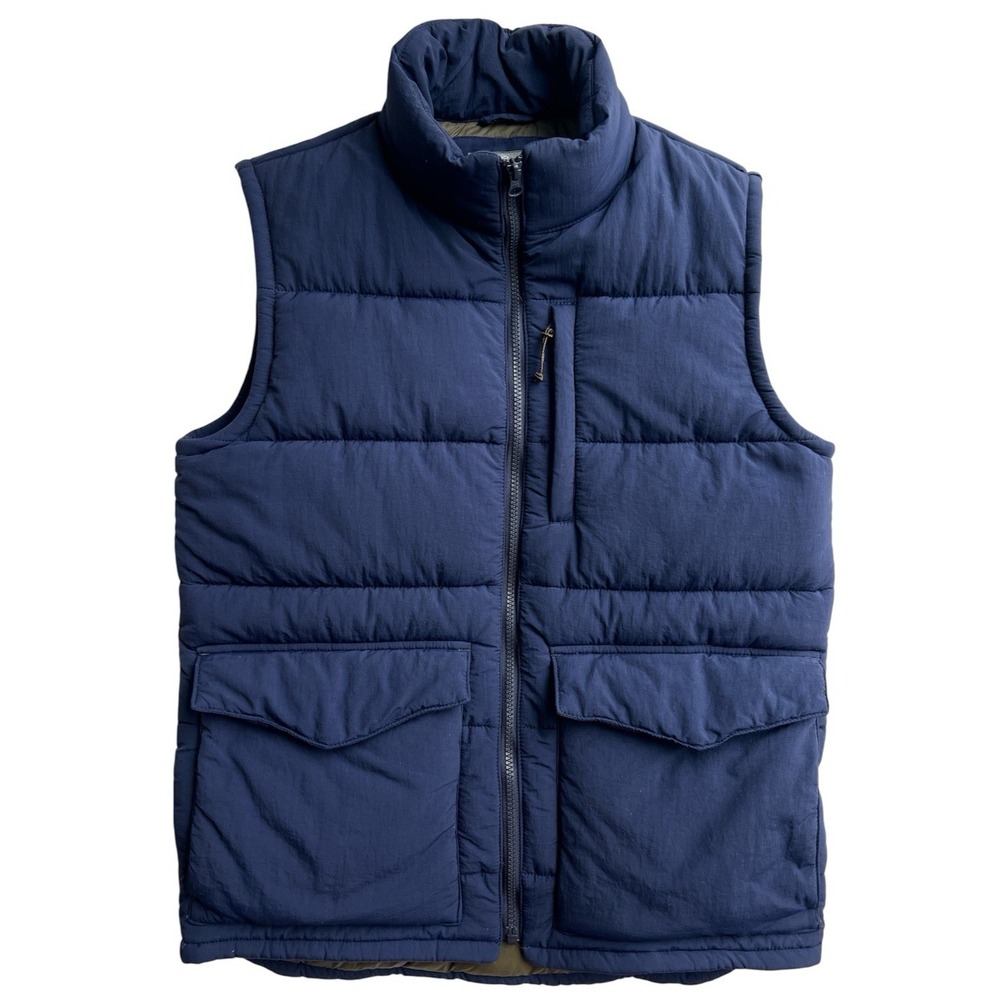 J.Crew Mens Small Nordic Navy Blue PrimaLoft Quilted Puffer Vest Lightweight